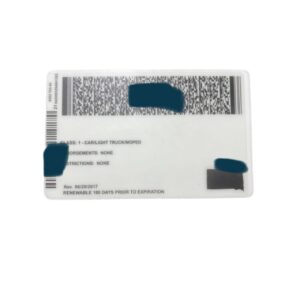 South Dakota driver's license back