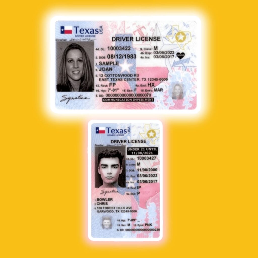 What does a REAL ID look like Texas?