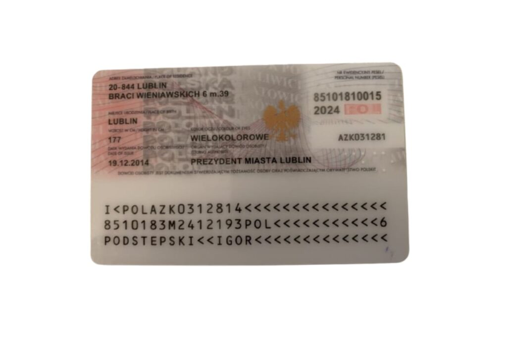 Fake Poland Identity Card 